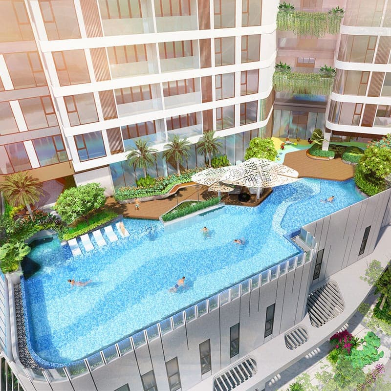Hồ Bơi Vô Cực & Sàn Tắm Nắng Resort