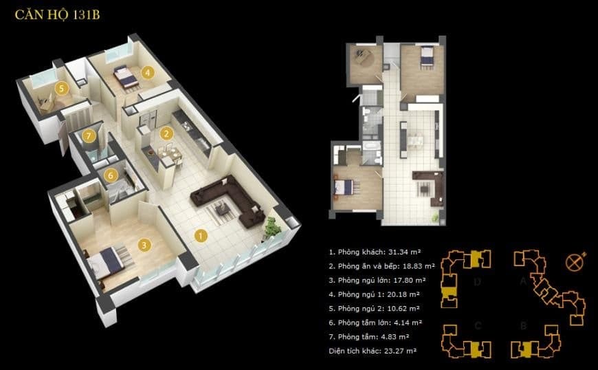 Căn Hộ 1 Phòng Ngủ (1BR)
